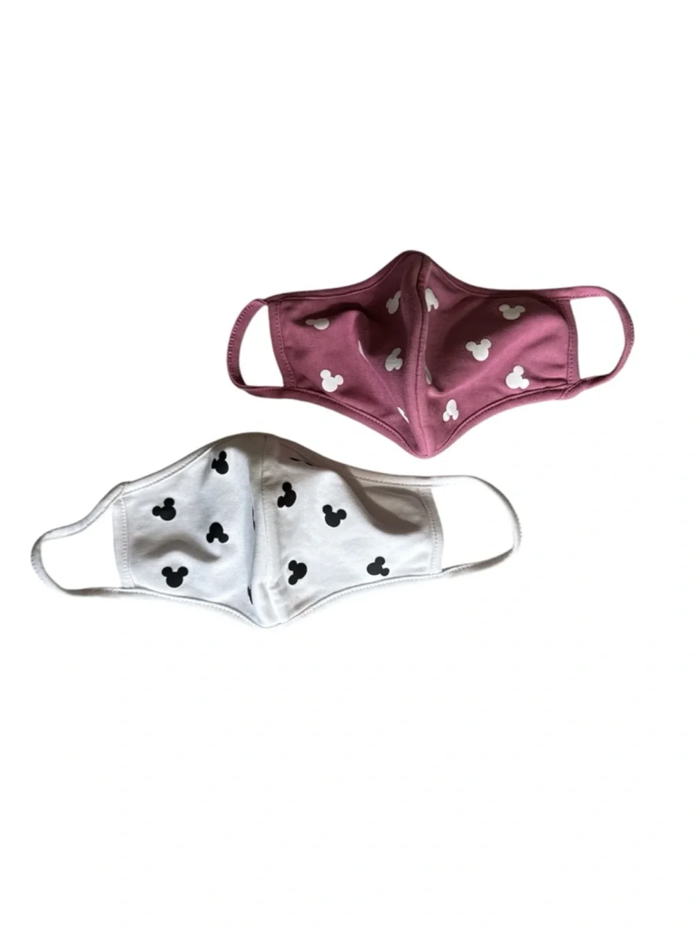 Kids Face Mask Set - Pink & White Mickey Print